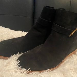 Tory Burch black suede ankle boot